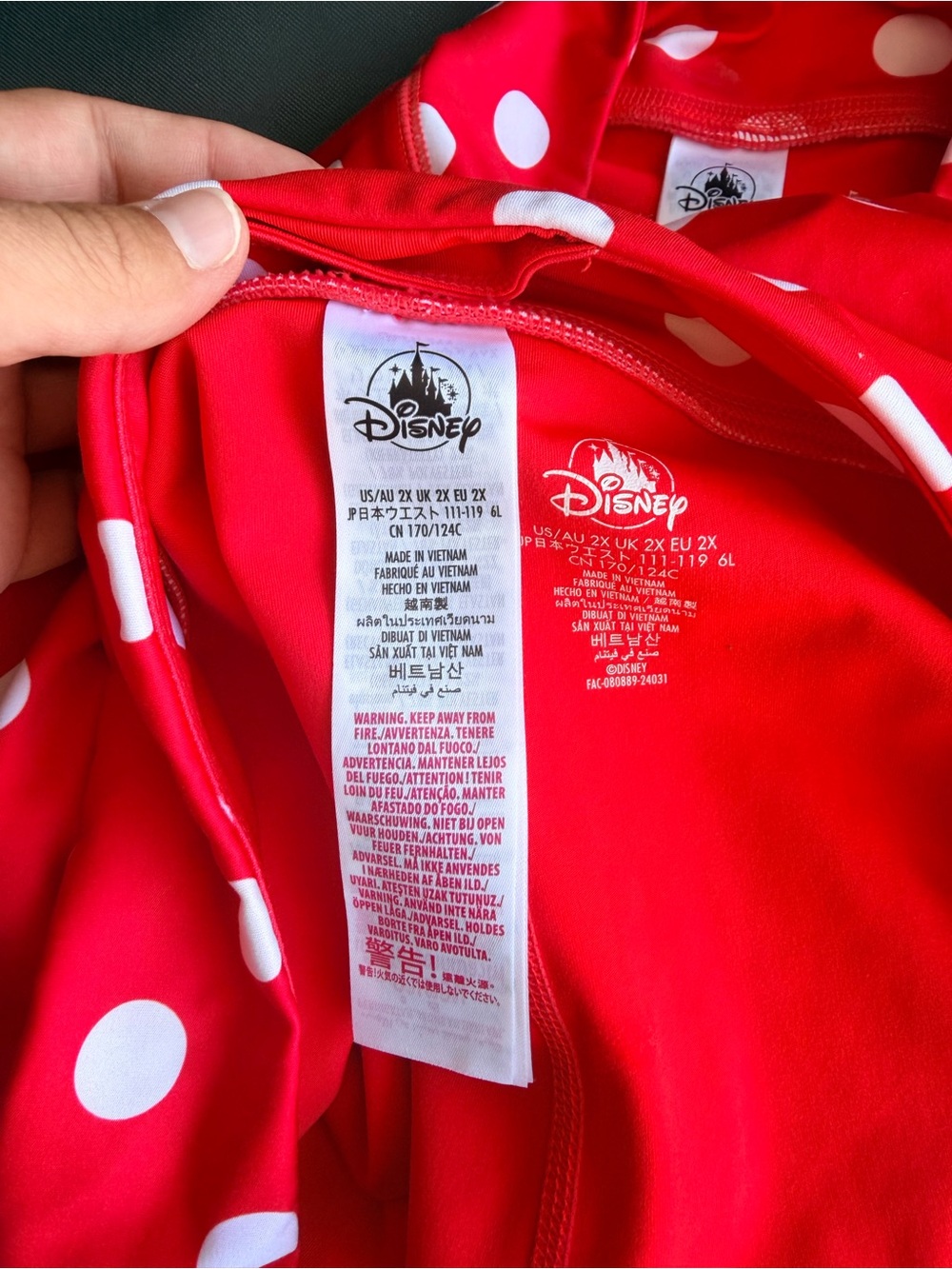 Disney Red and White Polka Dot Swim Top
